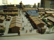 Diorama of downtown in Edo era